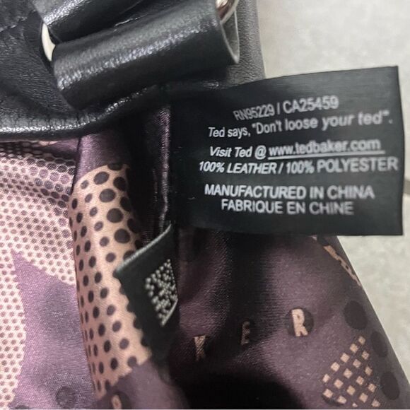 NWOT Lg Ted Baker Blk Leather Hobo w/Braided Interlaced Shoulder Strap w/5" Drop - Picture 6 of 12